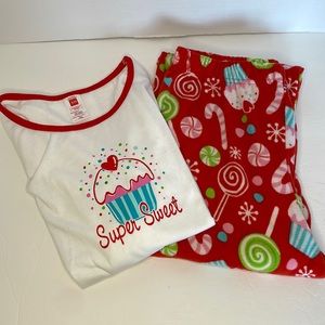 Target “ Super Sweet” 2 piece fleece pj set girl’s size XL